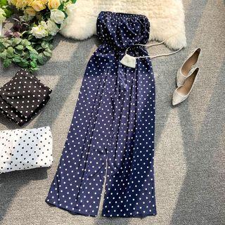 Dotted Strapless Jumpsuit