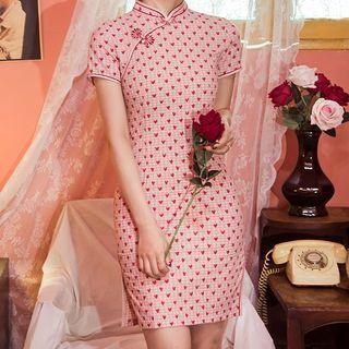 Short-sleeve Heart Qipao