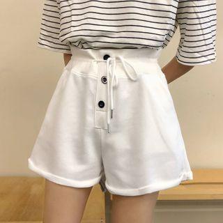 Drawstring Buttoned Shorts