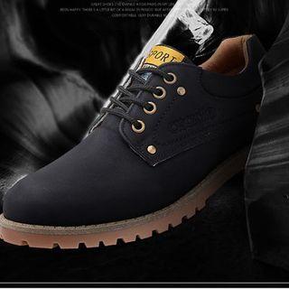Letter-embossed Lace-up Shoes