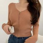 Ribbed Knit Top Mauve - One Size
