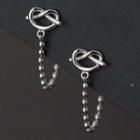 Knot Chained Sterling Silver Earring 1 Pair - Silver - One Size