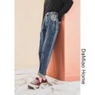 Patchwork Adjustable-waist Harem Jeans