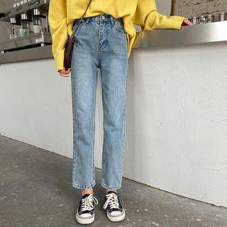 High-waist Straight Jeans