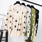 Set: Dotted Light Tank Top + Open-front Light Cardigan