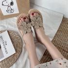 Flower Faux Suede Sandals