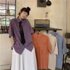 Short-sleeve Plain Shirt / Necktie / Set