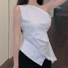 Sleeveless One-shoulder Top / Boot-cut Pants