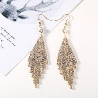Rhinestone Tassel Hook Earring