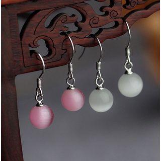 925 Sterling Silver Cat Eye Stone Hook Earring