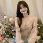 Long-sleeve Sheer Flowy Top