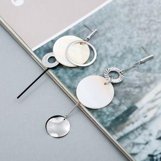 Non-matching Disc Dangle Earring