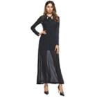 Set: Long-sleeve Maxi Dress + Slipdress