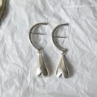 Heart Drop Earring 1 Pr - Silver - One Size