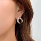 Rhinestone Curve Alloy Earring 1 Pair - Gold - One Size