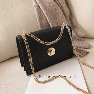 Quilted Faux Leather Flap Shoulder Bag