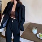 Single-breasted Blazer / Cropped Dress Pants / Pencil Skirt