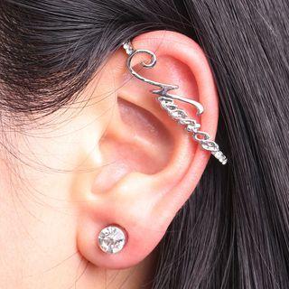Lettering Rhinestone Alloy Earring