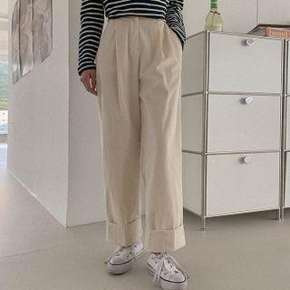 Cuffed-hem Corduroy Pants