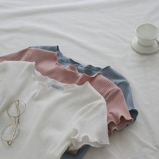 Ruffled-trim T-shirt