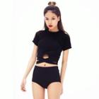 Plain Short-sleeve Tankini