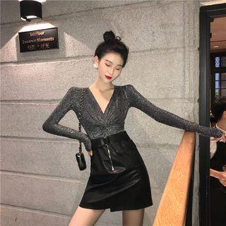 Long-sleeve Sequin Top