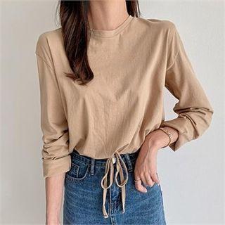 Crew-neck Drawstring T-shirt