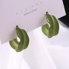 925 Sterling Silver Mini Hoop Earring 1 Pair - Green - One Size