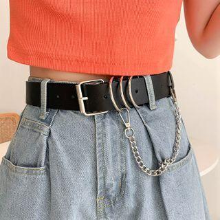 Faux Leather Belt / Chain / Pouch / Set