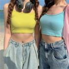 Cropped Plain Camisole Top In 11 Colors