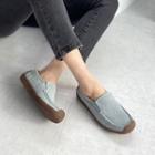 Cap-toe Suedette Driving Loafers