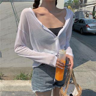 Buttoned Knit Light Jacket