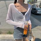 Buttoned Knit Light Jacket