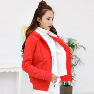 Ring Detail Fleece Lined Zip Hoodie