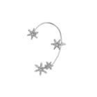 Snowflake Rhinestone Alloy Earring 1 Pc - Silver - One Size