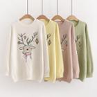 Deer Embroidery Sweater