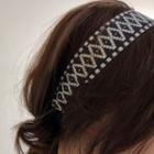Retro Patterned Headband Black - One Size