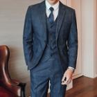 Suit Set: Dotted Blazer + Vest + Dress Pants