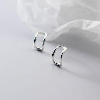 Geometric Sterling Silver Stud Earring 1 Pair - Silver - One Size