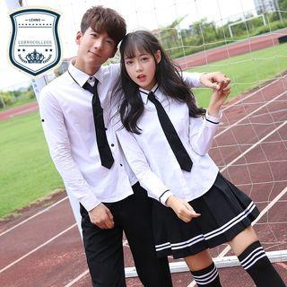 Set: Shirt + Neck Tie + Pleated Skirt / Pants