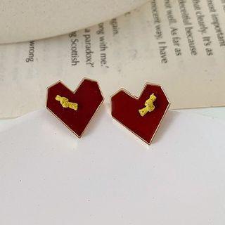 Geometric Glaze Heart Earring