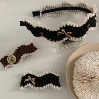 Metal-accent Frill Trim Hair Pin / Headband