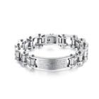 Fashion Personality Bible Cross Bicycle Chain 316l Stainless Steel Bracelet 12mm Silver - One Size