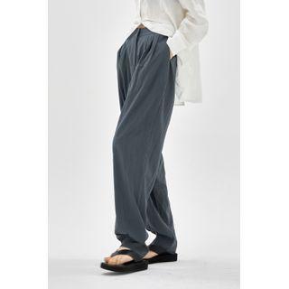 Band-waist Pleated-detail Pants