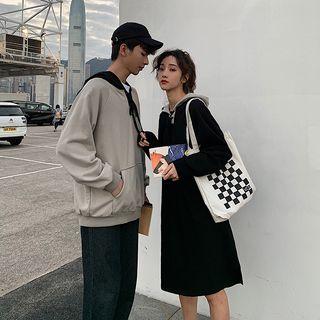 Couple Matching Color Block Hoodie / Hoodie Dress