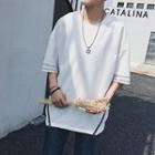 Elbow-sleeve Zip T-shirt