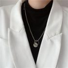 Round Pendant Chain Necklace Silver - One Size