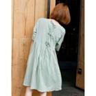 Square-neck Tie-back A-line Dress