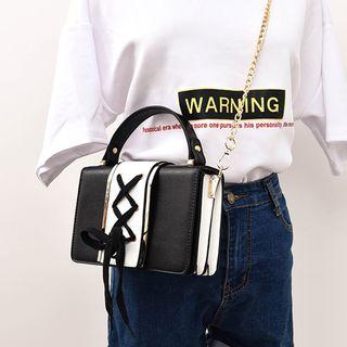 Panel Lace Up Crossbody Bag