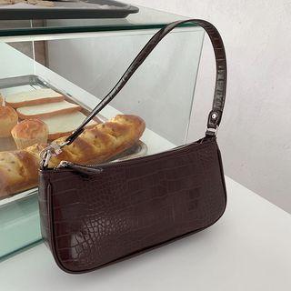 Croc Grain Faux Leather Hand Bag